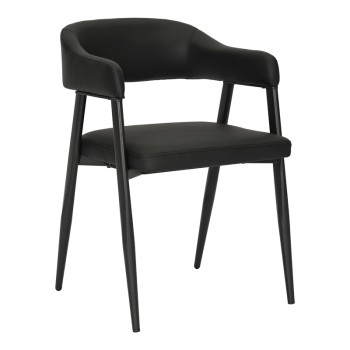 Πολυθρόνα Sezan pakoworld pu σε μαύρη απόχρωση 56x55x78εκ | 2 τμχ