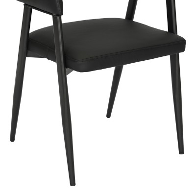 Πολυθρόνα Sezan pakoworld pu σε μαύρη απόχρωση 56x55x78εκ | 2 τμχ