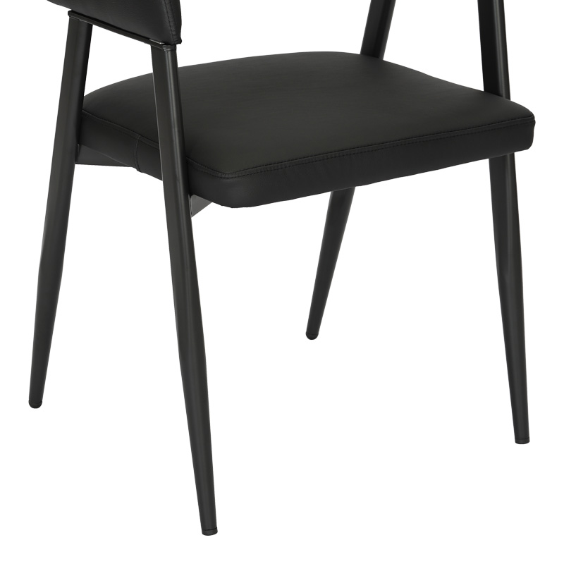 Πολυθρόνα Sezan pakoworld pu σε μαύρη απόχρωση 56x55x78εκ | 2 τμχ