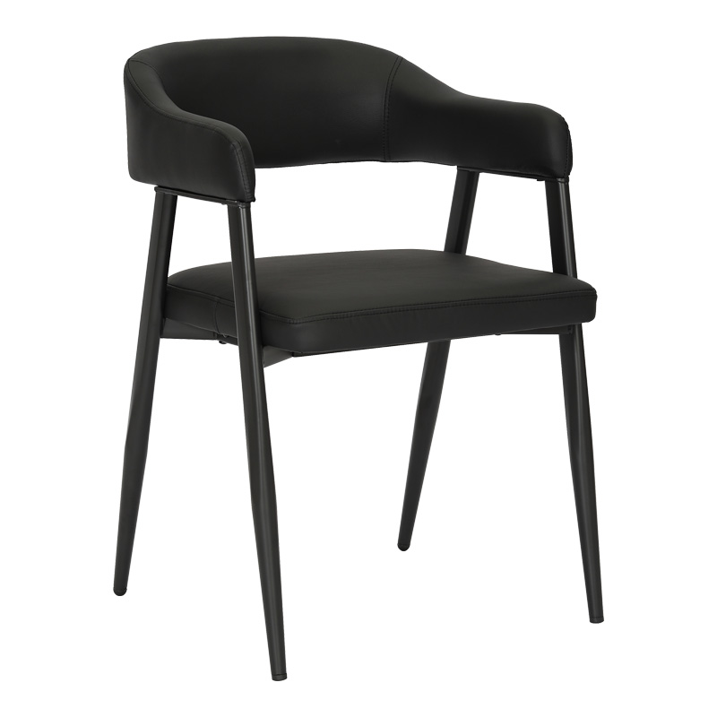 Πολυθρόνα Sezan pakoworld pu σε μαύρη απόχρωση 56x55x78εκ | 2 τμχ