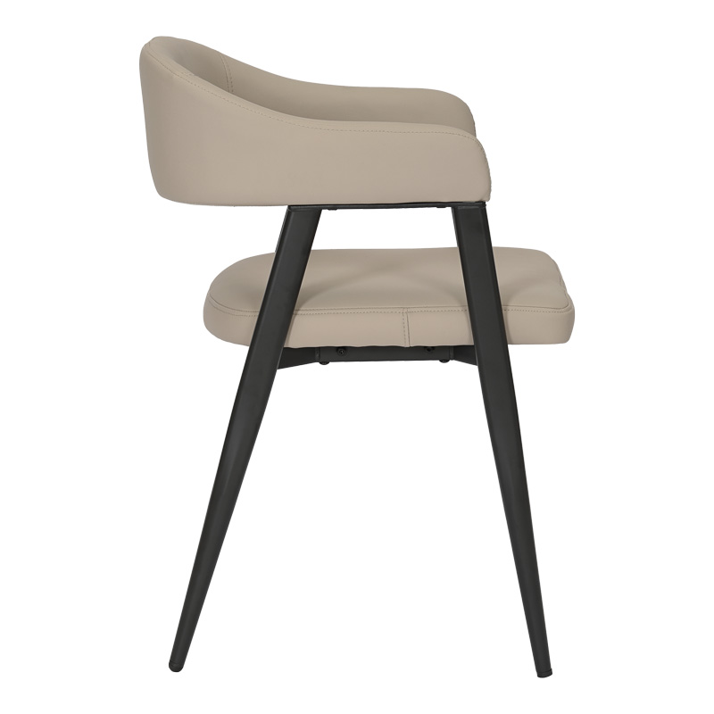 Πολυθρόνα Sezan pakoworld pu σε γκρι-μπεζ απόχρωση 56x55x78εκ | 2 τμχ