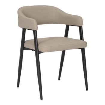 Πολυθρόνα Sezan pakoworld pu σε γκρι-μπεζ απόχρωση 56x55x78εκ | 2 τμχ