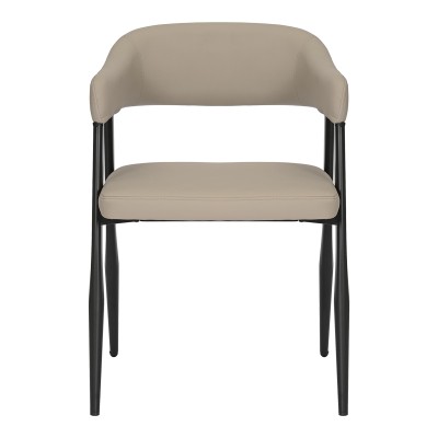 Πολυθρόνα Sezan pakoworld pu σε γκρι-μπεζ απόχρωση 56x55x78εκ | 2 τμχ