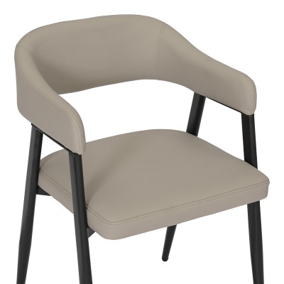 Πολυθρόνα Sezan pakoworld pu σε γκρι-μπεζ απόχρωση 56x55x78εκ | 2 τμχ