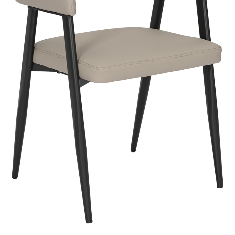 Πολυθρόνα Sezan pakoworld pu σε γκρι-μπεζ απόχρωση 56x55x78εκ | 2 τμχ