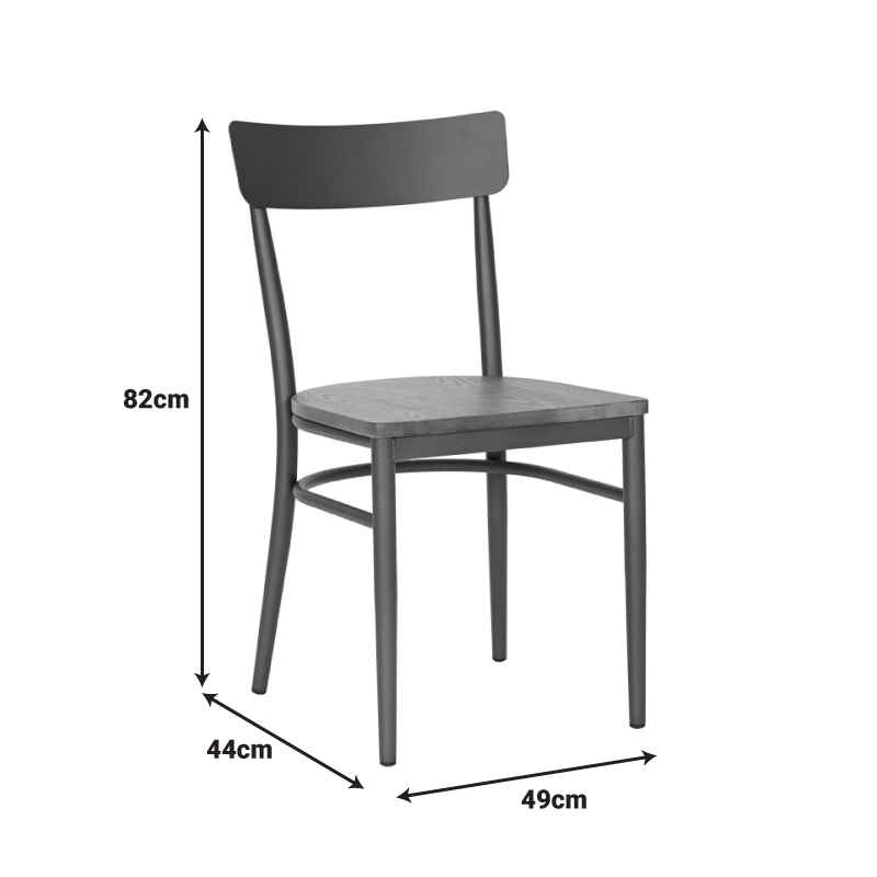 Καρέκλα Zerca pakoworld σκελετός καφέ μέταλλο με rubberwood σε φυσική απόχρωση 49x44x82εκ | 2 τμχ