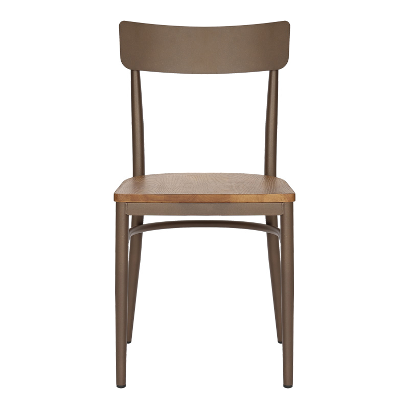 Καρέκλα Zerca pakoworld σκελετός καφέ μέταλλο με rubberwood σε φυσική απόχρωση 49x44x82εκ | 2 τμχ