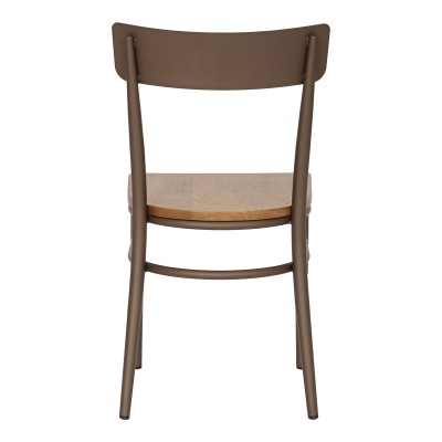 Καρέκλα Zerca pakoworld σκελετός καφέ μέταλλο με rubberwood σε φυσική απόχρωση 49x44x82εκ | 2 τμχ