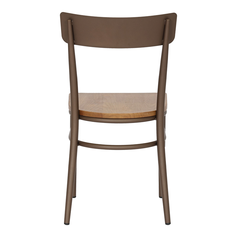 Καρέκλα Zerca pakoworld σκελετός καφέ μέταλλο με rubberwood σε φυσική απόχρωση 49x44x82εκ | 2 τμχ