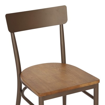 Καρέκλα Zerca pakoworld σκελετός καφέ μέταλλο με rubberwood σε φυσική απόχρωση 49x44x82εκ | 2 τμχ