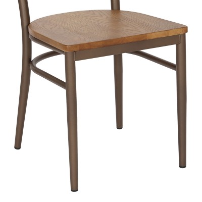 Καρέκλα Zerca pakoworld σκελετός καφέ μέταλλο με rubberwood σε φυσική απόχρωση 49x44x82εκ | 2 τμχ