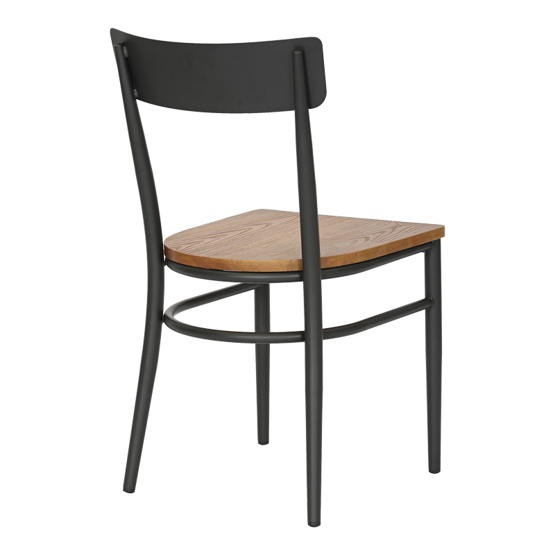 Καρέκλα Zerca pakoworld σκελετός ανθρακί μέταλλο με rubberwood σε φυσική απόχρωση 49x44x82εκ | 2 τμχ