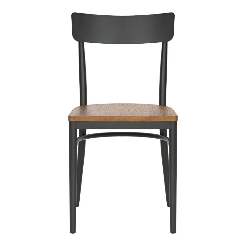 Καρέκλα Zerca pakoworld σκελετός ανθρακί μέταλλο με rubberwood σε φυσική απόχρωση 49x44x82εκ | 2 τμχ
