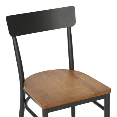 Καρέκλα Zerca pakoworld σκελετός ανθρακί μέταλλο με rubberwood σε φυσική απόχρωση 49x44x82εκ | 2 τμχ