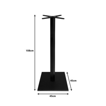 Βάση τραπεζιού Bar Cabanol pakoworld μεταλλική σε μαύρη απόχρωση 45x45x108εκ