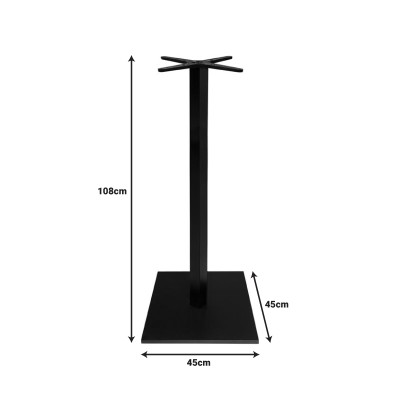 Βάση τραπεζιού Bar Cabanol pakoworld μεταλλική σε μαύρη απόχρωση 45x45x108εκ