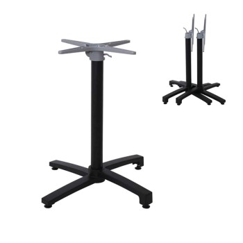 Βάση τραπεζιού Levo pakoworld πτυσσόμενη μεταλλική σε μαύρη απόχρωση 69x69x73εκ