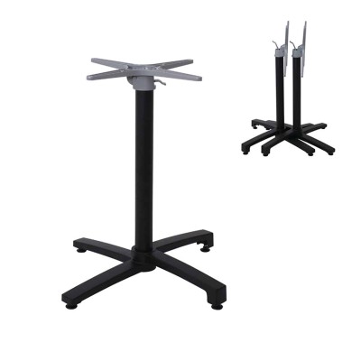 Βάση τραπεζιού Levo pakoworld πτυσσόμενη μεταλλική σε μαύρη απόχρωση 69x69x73εκ