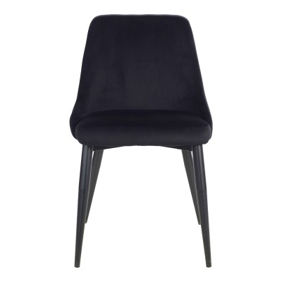Καρέκλα Zedna pakoworld μαύρο βελούδο με μαύρα μεταλλικά πόδια 51x58x84εκ