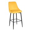 Σκαμπό μπαρ Zedna pakoworld κίτρινο βελούδο με μαύρα μεταλλικά πόδια 52x57x111εκ
