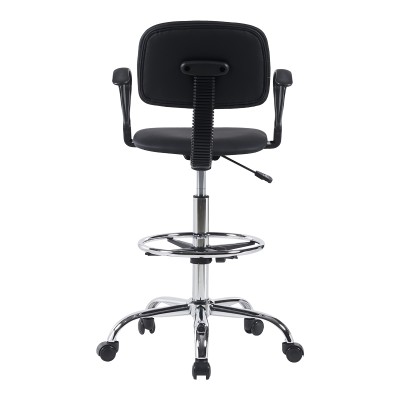 Καρέκλα ρεσεψιόν Icina Ι pakoworld pu σε μαύρη απόχρωση 58x54x102-123εκ