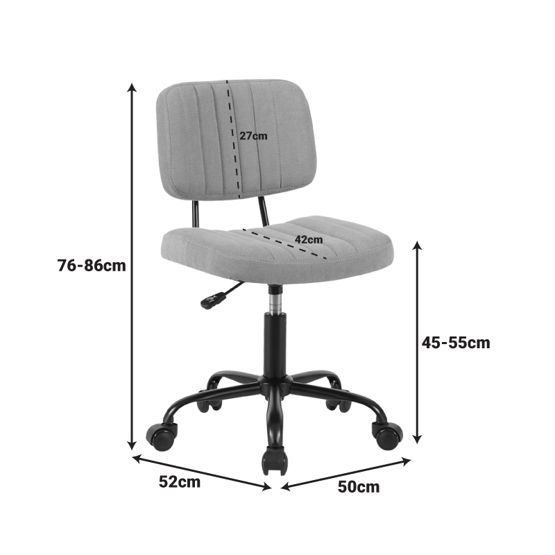 Καρέκλα γραφείου Warra pakoworld ύφασμα κίτρινο 50x52x76-86εκ