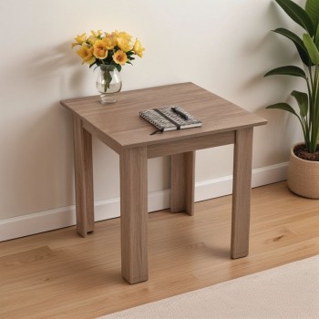 Τραπέζι Manka I pakoworld σε sonoma truffle απόχρωση 80x80x77εκ