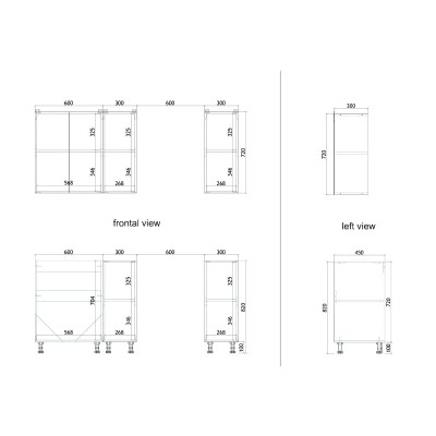 Σύνθεση κουζίνας Festa II pakoworld μελαμίνη σε ανθρακί και πάγκο σε sonoma απόχρωση 120x60x85εκ