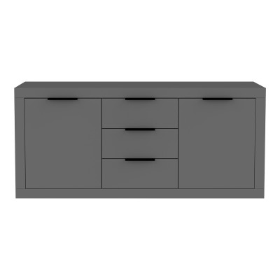 Μπουφές Doha pakoworld σε ανθρακί απόχρωση 180x45x80.5εκ