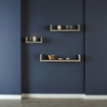 Ραφιέρα τοίχου Derva pakoworld σε cement γκρι απόχρωση 60x15x10cm