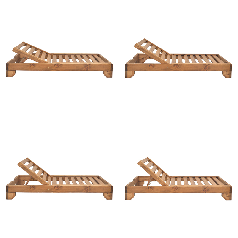 Ξαπλώστρα Zalka pakoworld L1 σε καρυδί απόχρωση 66x197x28εκ