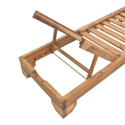 Ξαπλώστρα Zalka pakoworld L1 σε καρυδί απόχρωση 66x197x28εκ