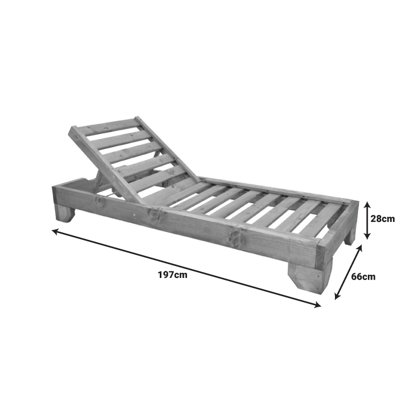 Ξαπλώστρα Zalka pakoworld L1 σε καρυδί απόχρωση 66x197x28εκ