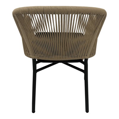 Πολυθρόνα αλουμινίου Legana pakoworld ανθρακί σκελετός--pe rattan σε φυσική απόχρωση 56x66x82εκ