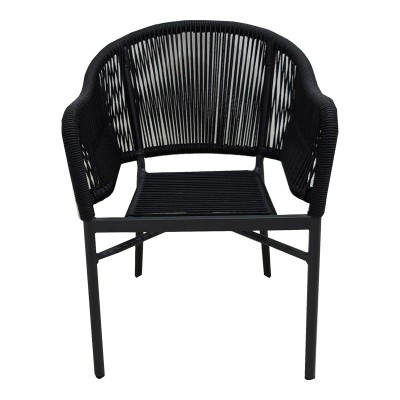 Πολυθρόνα αλουμινίου Legana pakoworld ανθρακί σκελετός- rattan 56x66x82εκ