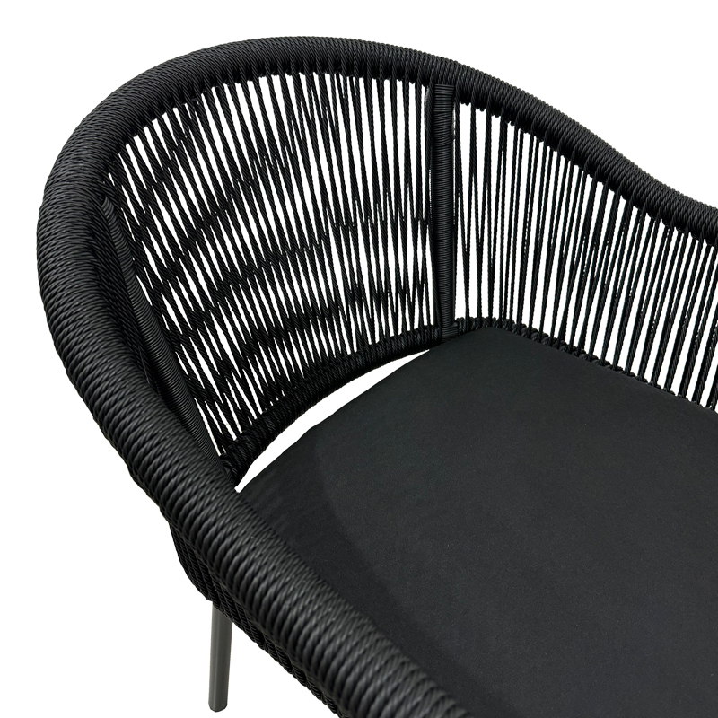 Πολυθρόνα αλουμινίου Legana pakoworld ανθρακί σκελετός- rattan 56x66x82εκ