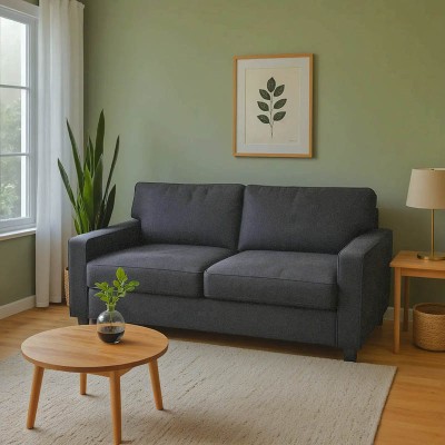 Καναπές-κρεβάτι διθέσιος με αναδιπλούμενο στρώμα Polaris pakoworld ανθρακί ύφασμα 181x91x83εκ