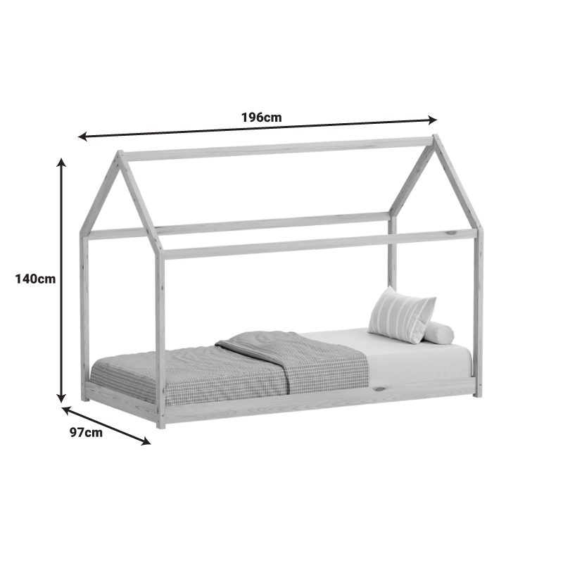 Παιδικό κρεβάτι Nino τ. Montessori pakoworld ξύλο πεύκου σε φυσική απόχρωση 90x190εκ