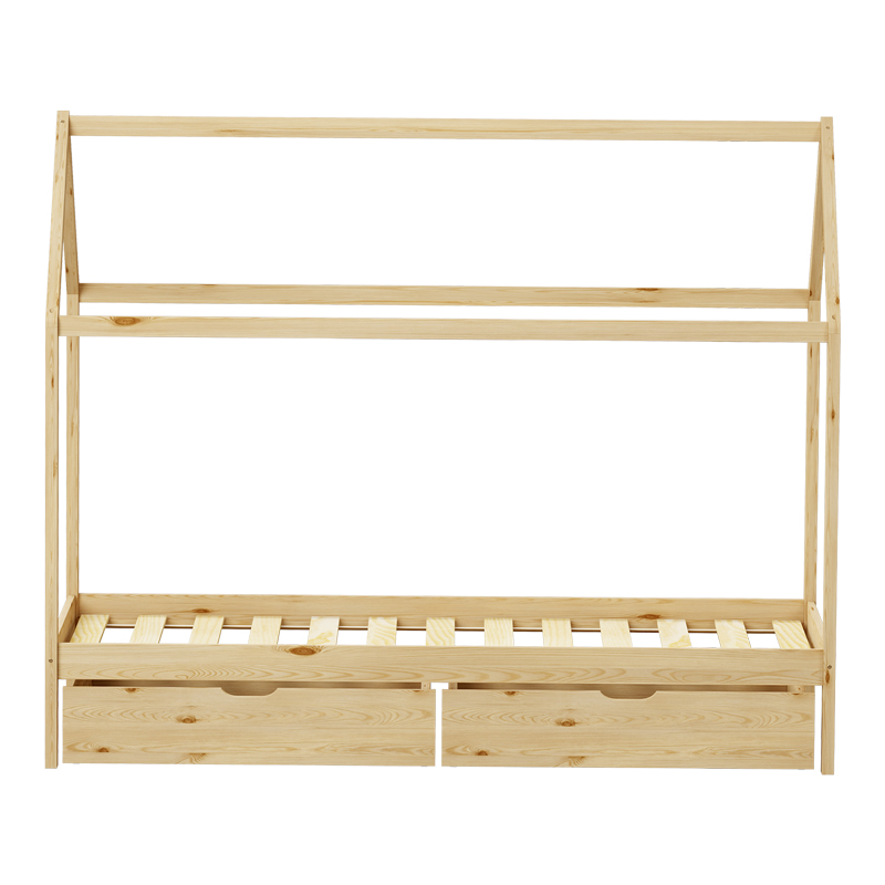 Παιδικό κρεβάτι Mellin τ. Montessori με 2 συρτάρια pakoworld ξύλο πεύκου σε φυσική απόχρωση 90x190εκ