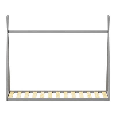 Παιδικό κρεβάτι Lilly τ. Montessori pakoworld ξύλο πεύκου σε γκρι απόχρωση 90x190εκ