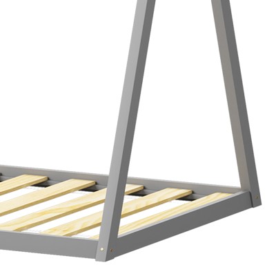 Παιδικό κρεβάτι Lilly τ. Montessori pakoworld ξύλο πεύκου σε γκρι απόχρωση 90x190εκ