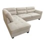 Γωνιακός καναπές δεξιά γωνία Camile pakoworld ύφασμα σε μπεζ απόχρωση 270x174x95εκ