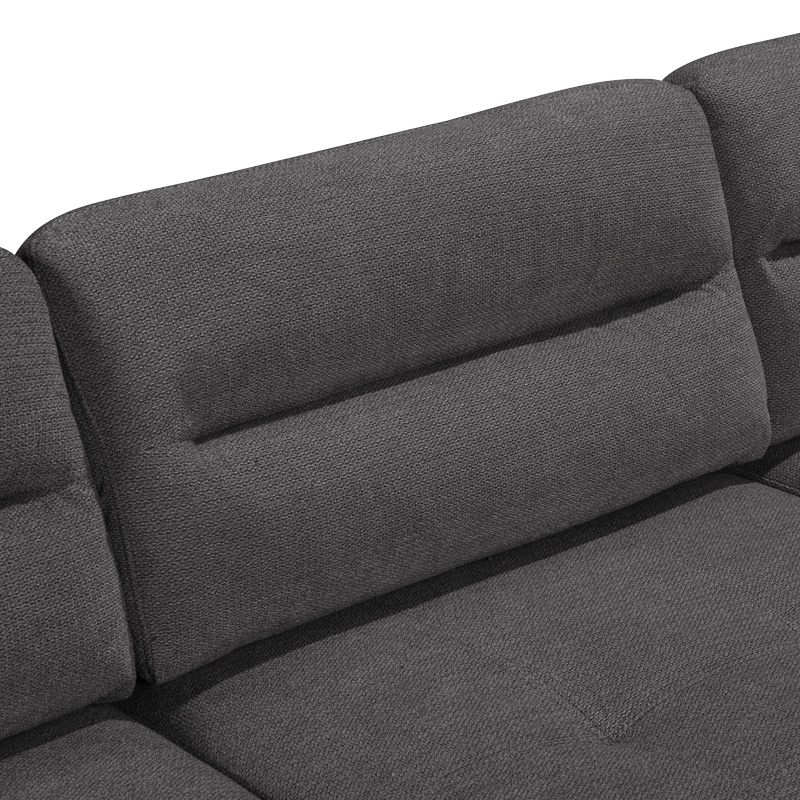 Γωνιακός καναπές αριστερή γωνία Camile pakoworld ύφασμα σε ανθρακί απόχρωση 270x174x95εκ