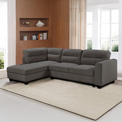 Γωνιακός καναπές δεξιά γωνία Camile pakoworld ύφασμα σε ανθρακί απόχρωση 270x174x95εκ