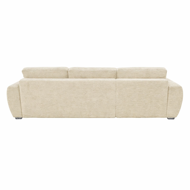 Γωνιακός αναστρέψιμος καναπές-κρεβάτι Vivad pakoworld ύφασμα σε μπεζ απόχρωση 275x164x91εκ