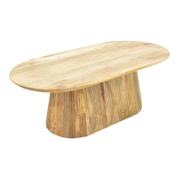 Τραπέζι σαλονιού Aithra pakoworld μασίφ ξύλο μάνγκο σε φυσική απόχρωση 120x60x42εκ