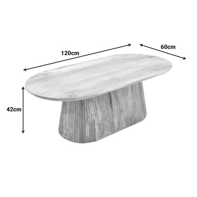 Τραπέζι σαλονιού Aithra pakoworld μασίφ ξύλο μάνγκο σε φυσική απόχρωση 120x60x42εκ