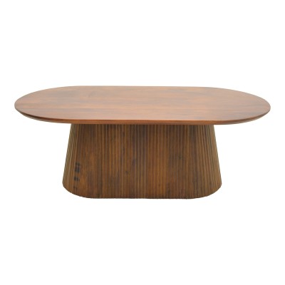 Τραπέζι σαλονιού Aithra pakoworld μασίφ ξύλο μάνγκο καρυδί 120x60x42εκ