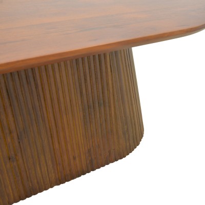 Τραπέζι σαλονιού Aithra pakoworld μασίφ ξύλο μάνγκο καρυδί 120x60x42εκ