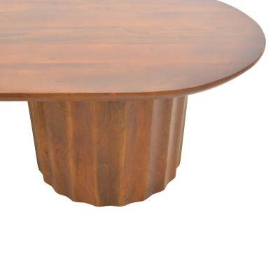 Τραπέζι σαλονιού Flute pakoworld μασίφ ξύλο μάνγκο καρυδί 130x65x40εκ